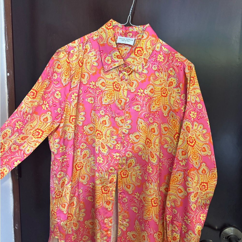 Dress Forum Pink and Yellow Paisley Blouse
